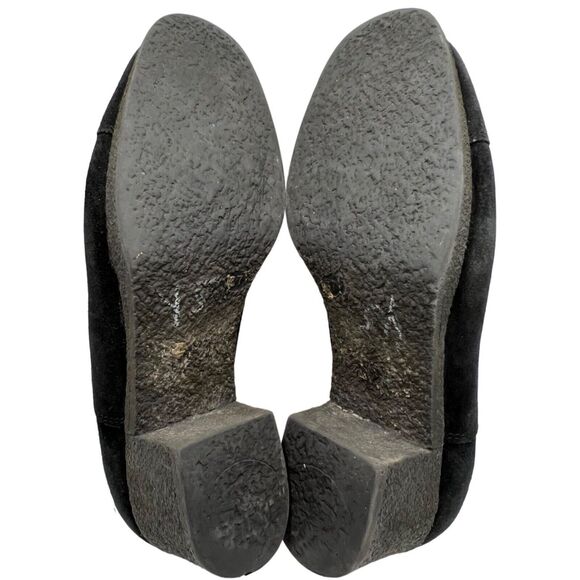 Aquatalia Ankle Booties Women 7 Black Suede Shooties Block Heels Slip On Comfort - Picture 11 of 15